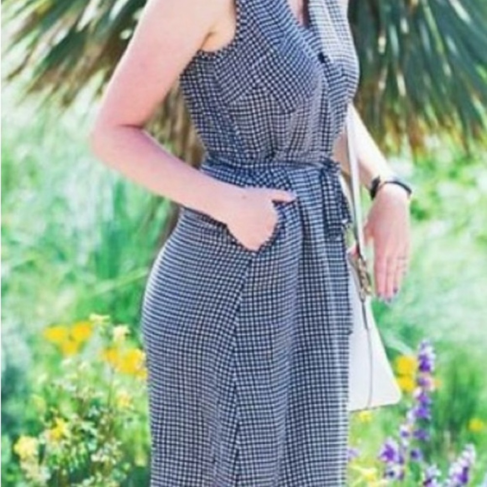 Anthropologie Askew Sleeveless Shirtdress in Black Gingham